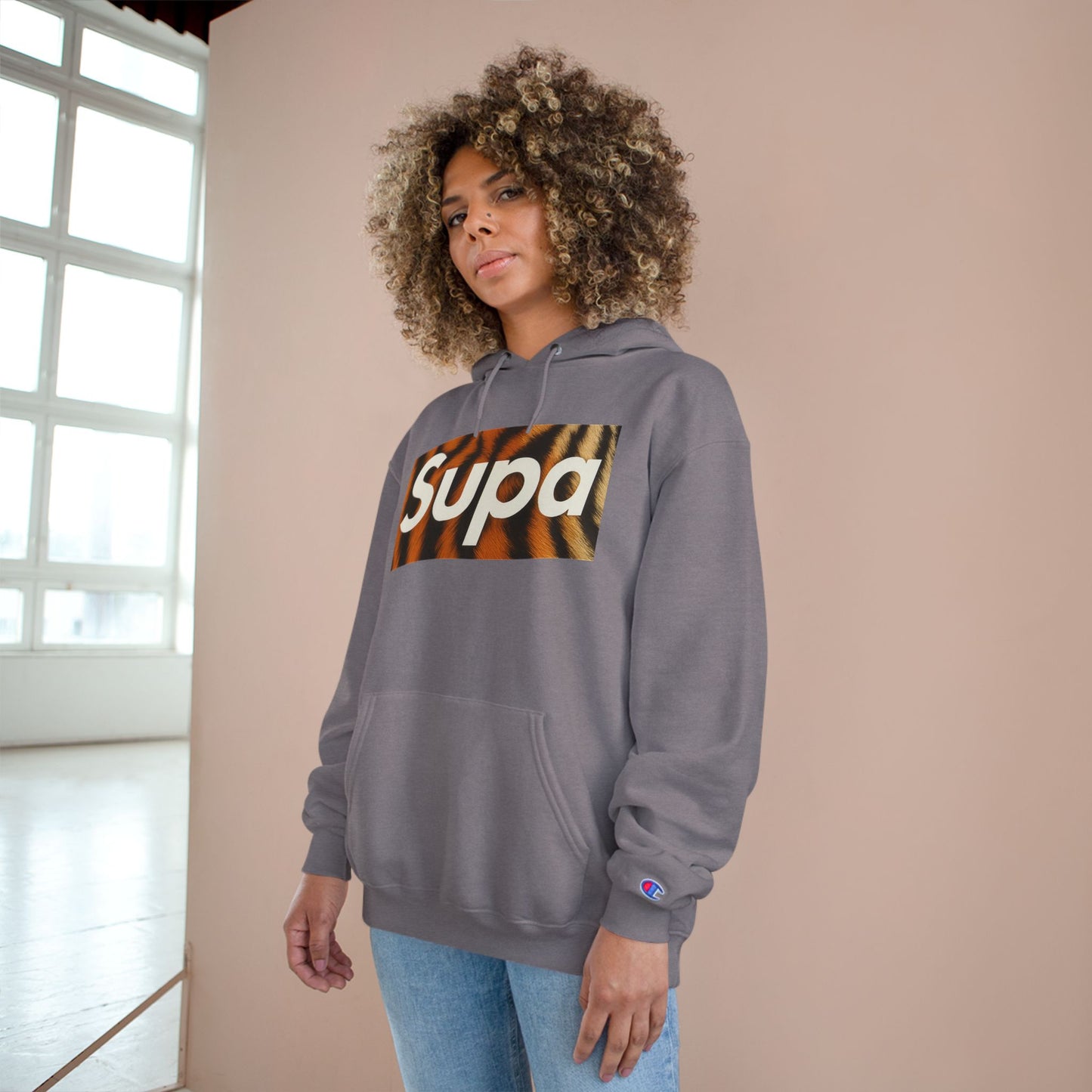 Supa Champion Hoodie - Stylish Tiger Graphic Sweatshirt