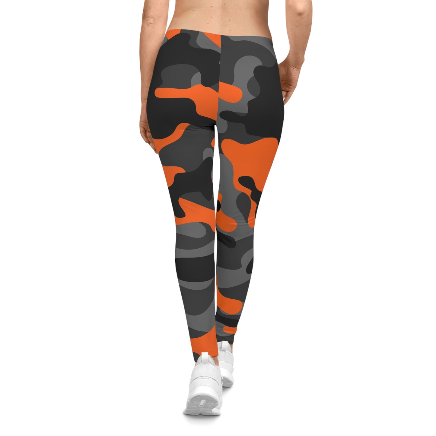 Orange & Black Camo Women's Leggings — Bold Urban All-Over Print