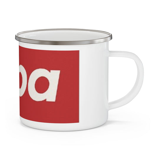 Enamel Camping Mug — Bold Red 'Sup' Retro Logo Camper Cup