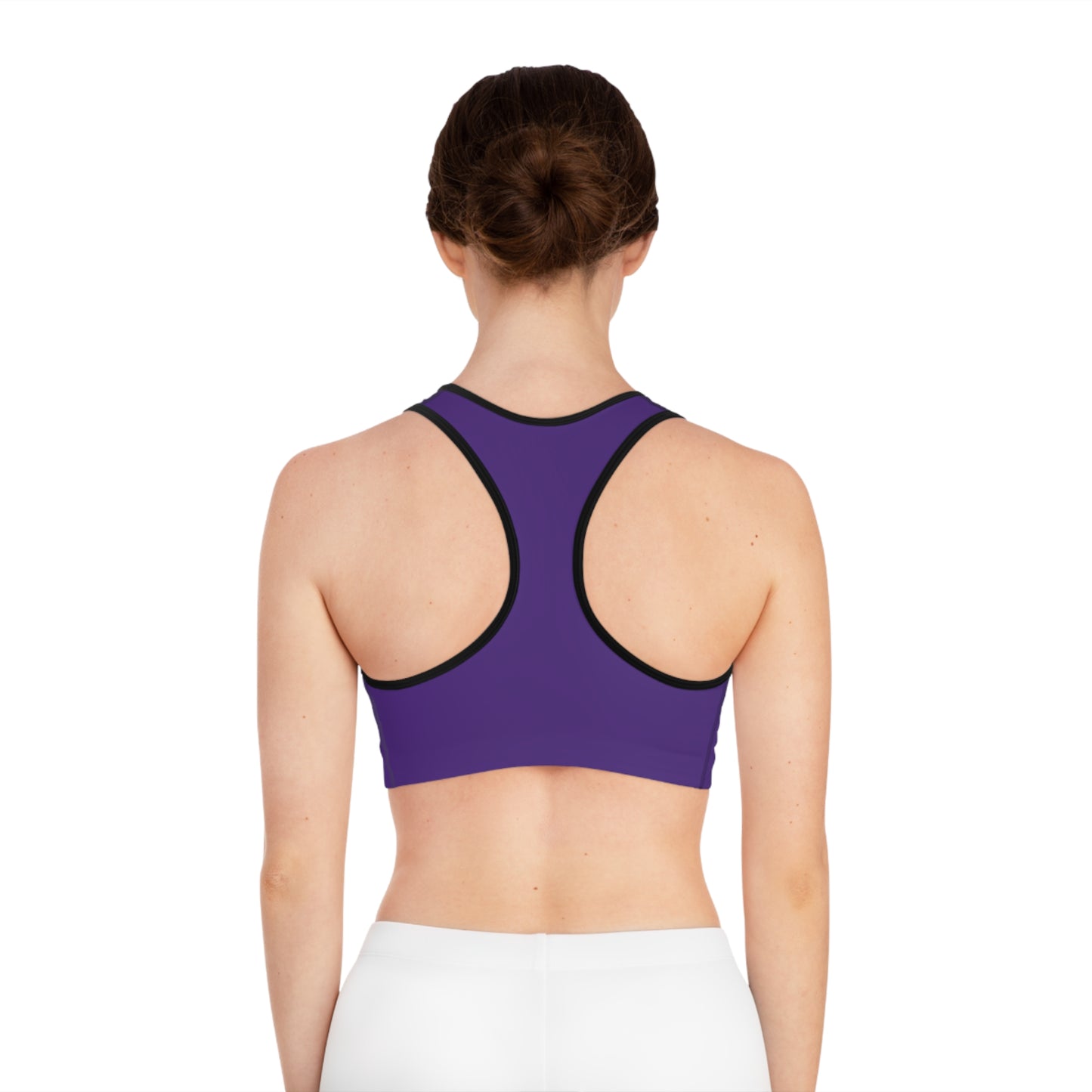 Sports Bra — Purple 'Supa' Logo Active Crop Top