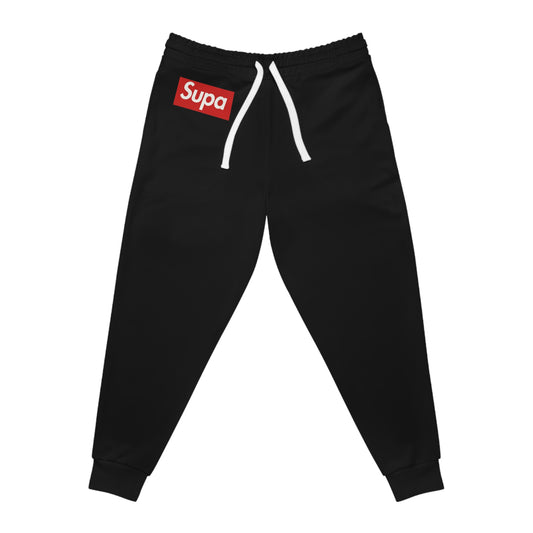 Supa Logo Athletic Joggers — Black Streetwear Sweatpants
