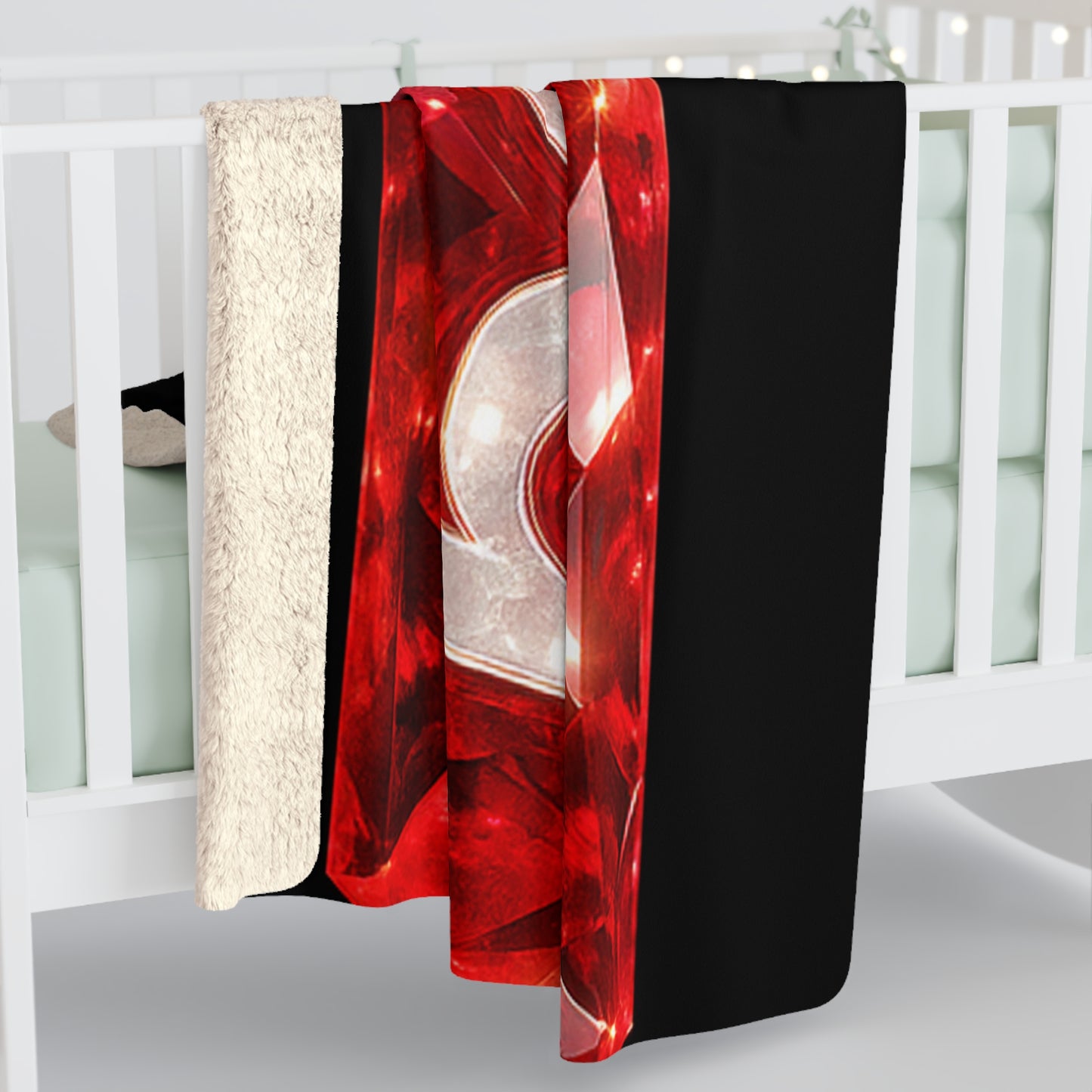 Sherpa Blanket with Red Gem 'Sup' Logo — Cozy Plush Throw for Home & Gifts