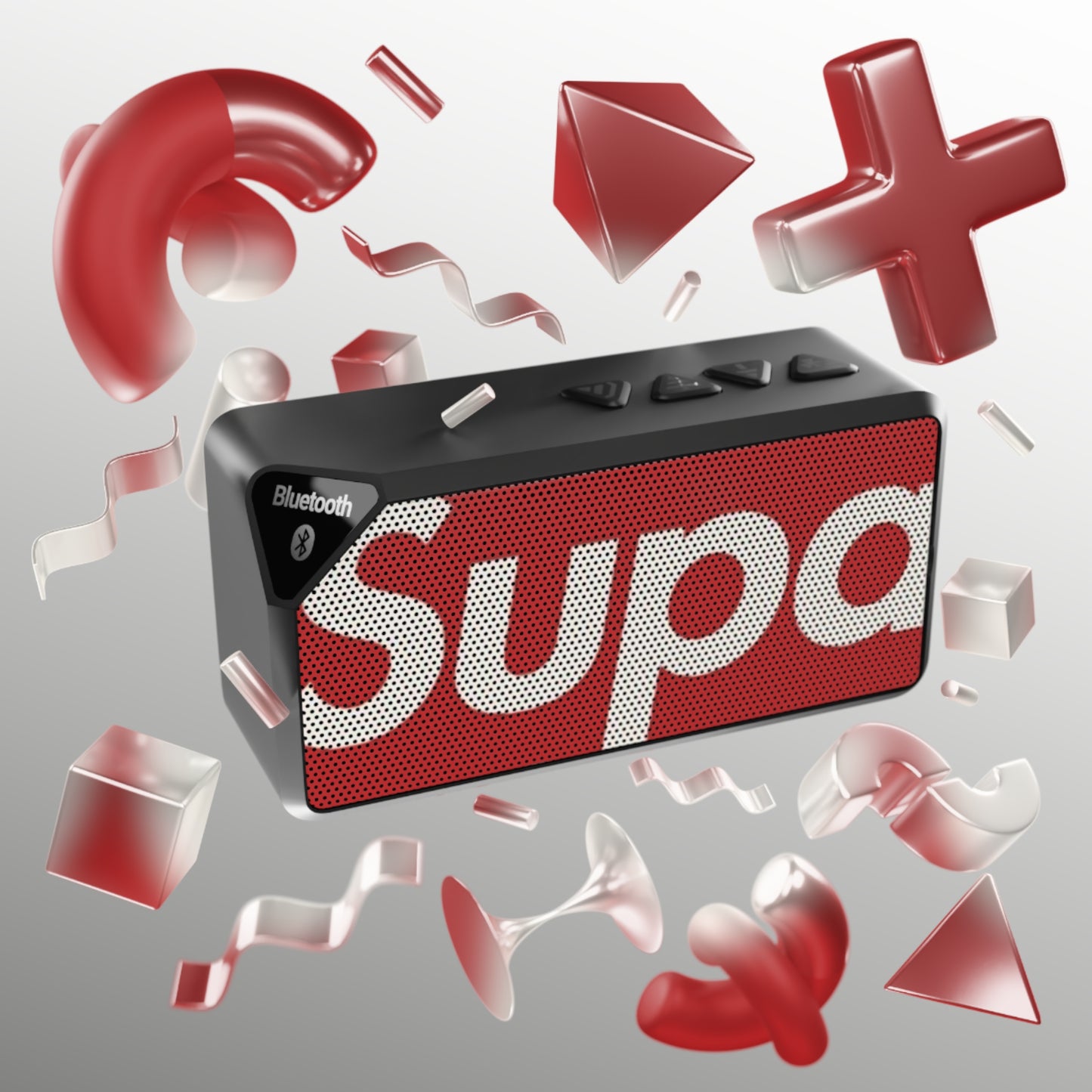 Bluetooth Speaker — 'Supa' Portable Wireless Speaker with Bold Red Graphic
