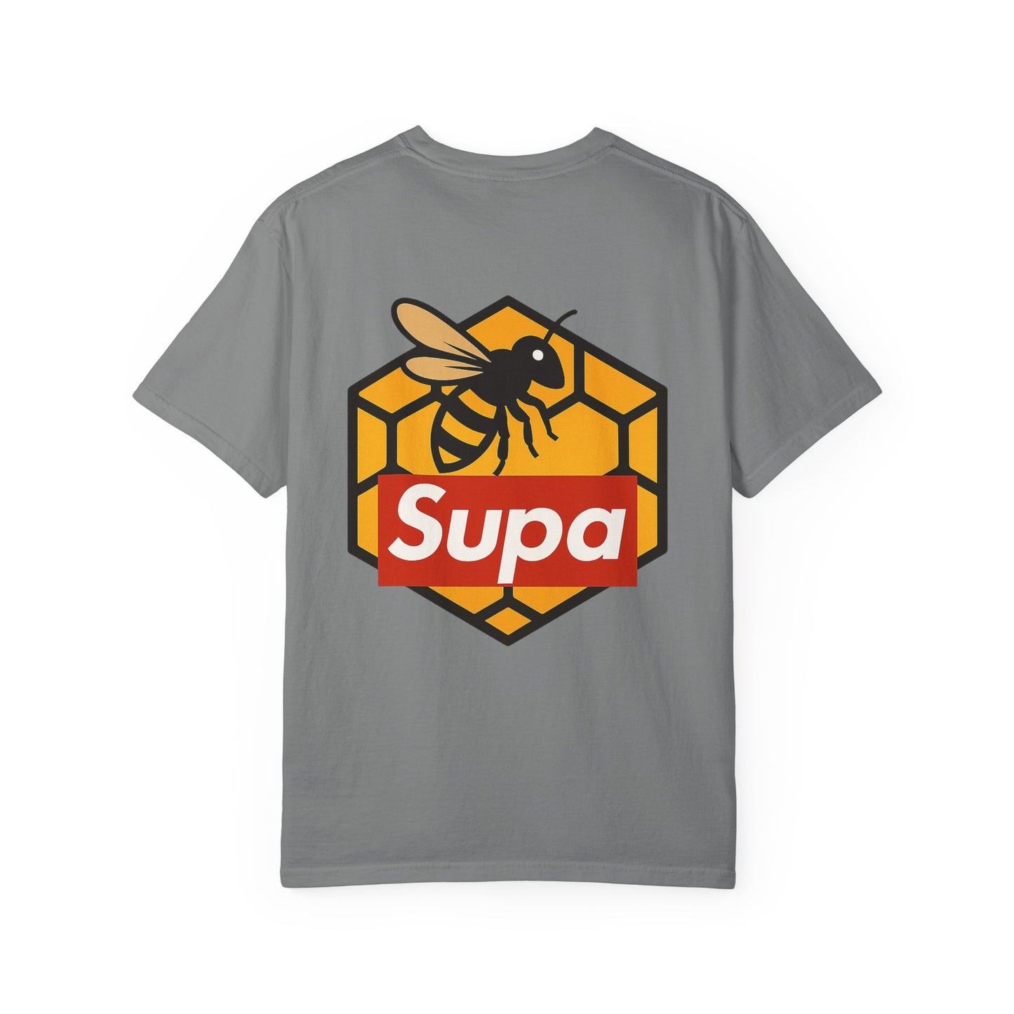 Supa Bee T-Shirt — Retro Box Logo with Honeycomb & Bee Graphic