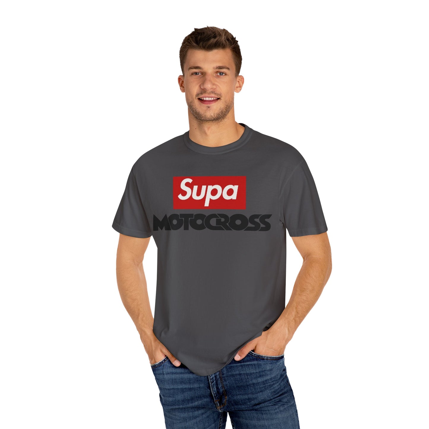 Motocross T-Shirt — "Supa" Logo & Back Graphic (Peace in a Storm)