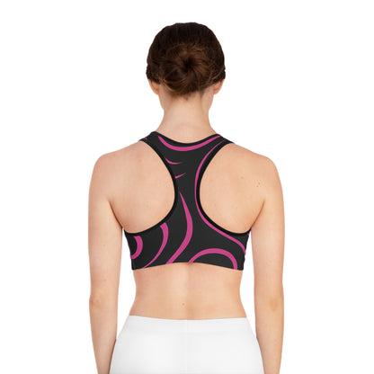 Sports Bra — 'Supa' Pink Swirl Active Crop Top