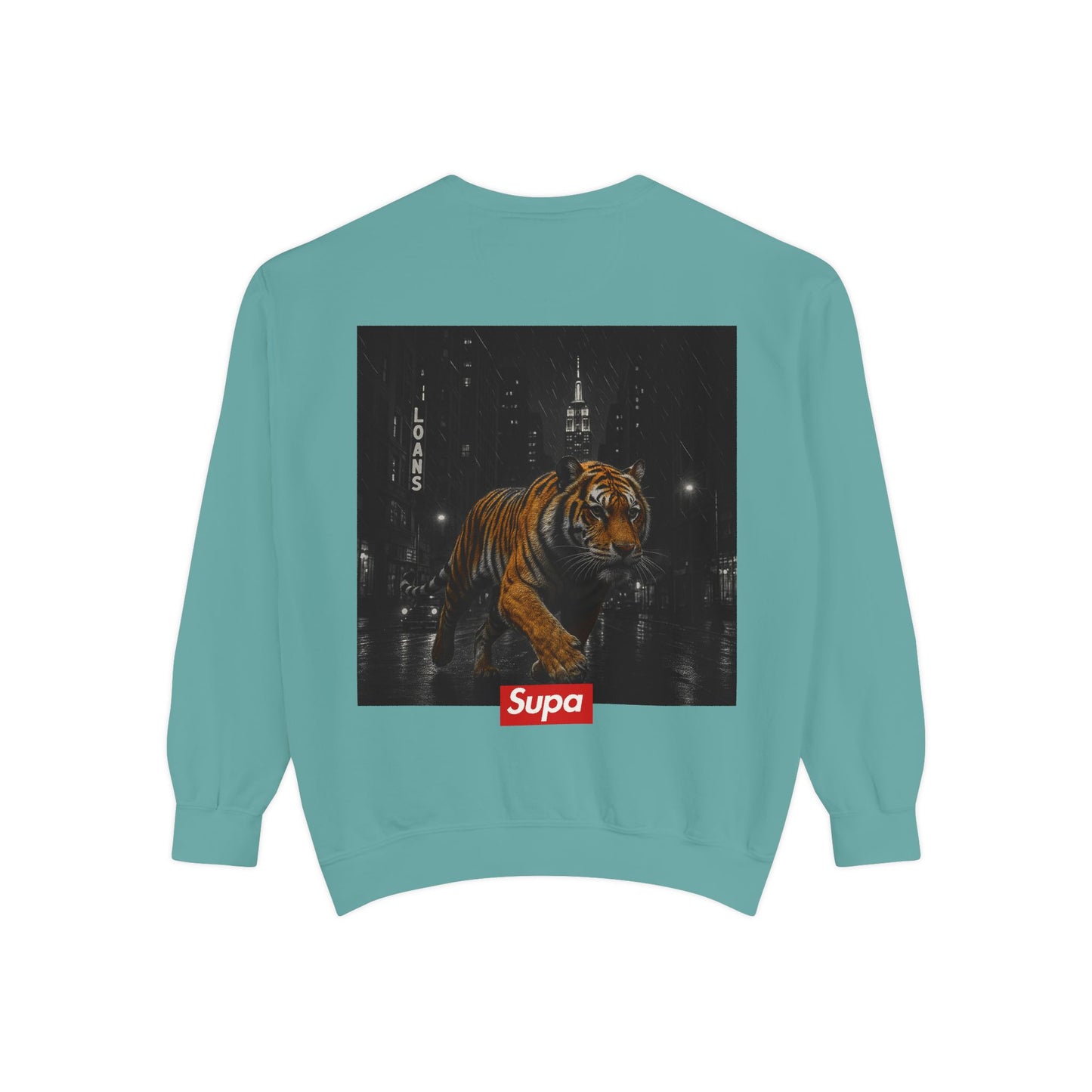 Supa Tiger Unisex Sweatshirt - Trendy Garment-Dyed Apparel