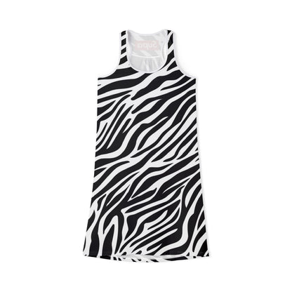 Zebra Print Racerback Dress — Black & White AOP Summer Dress