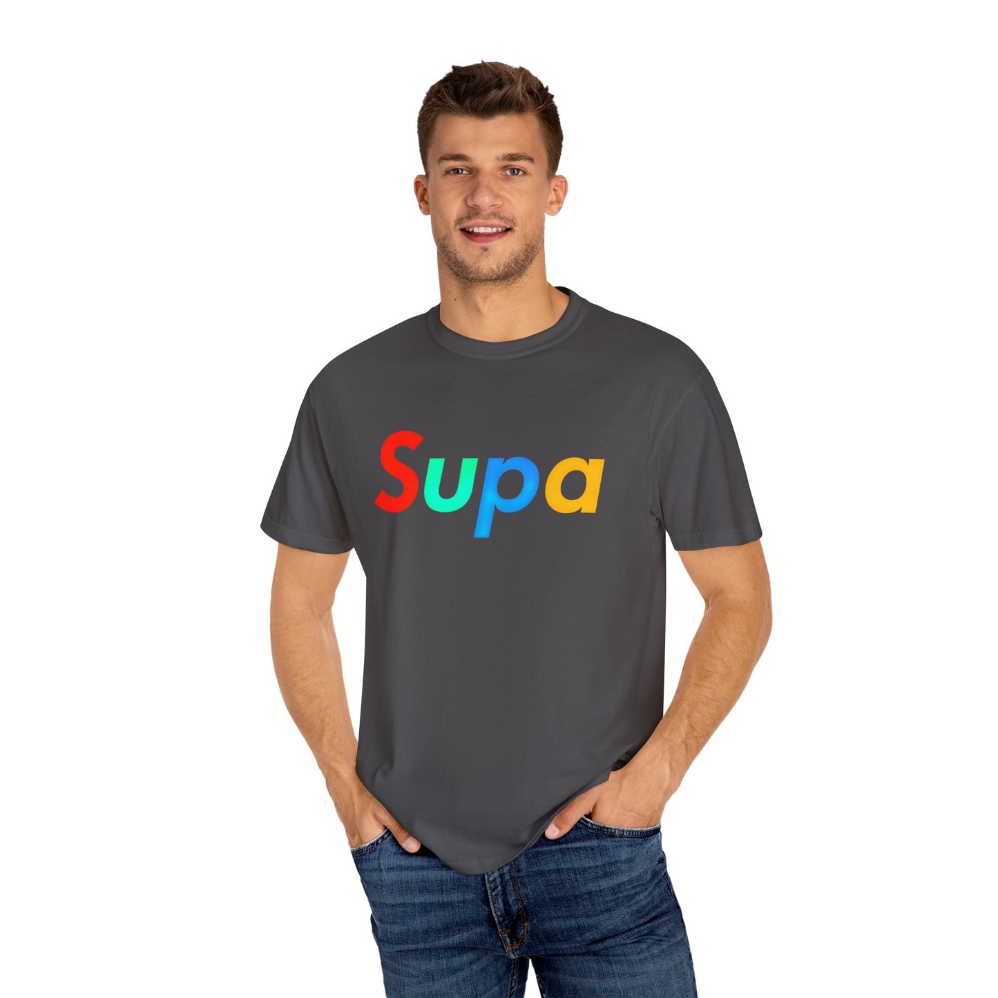 Supa Graphic T-Shirt — 'Stand Out in the Shadows' Colorful Logo Tee