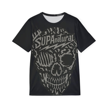 Supa Skull Men's Sports Jersey — Black Graphic Athletic Tee