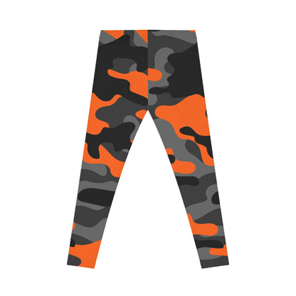 Orange & Black Camo Women's Leggings — Bold Urban All-Over Print