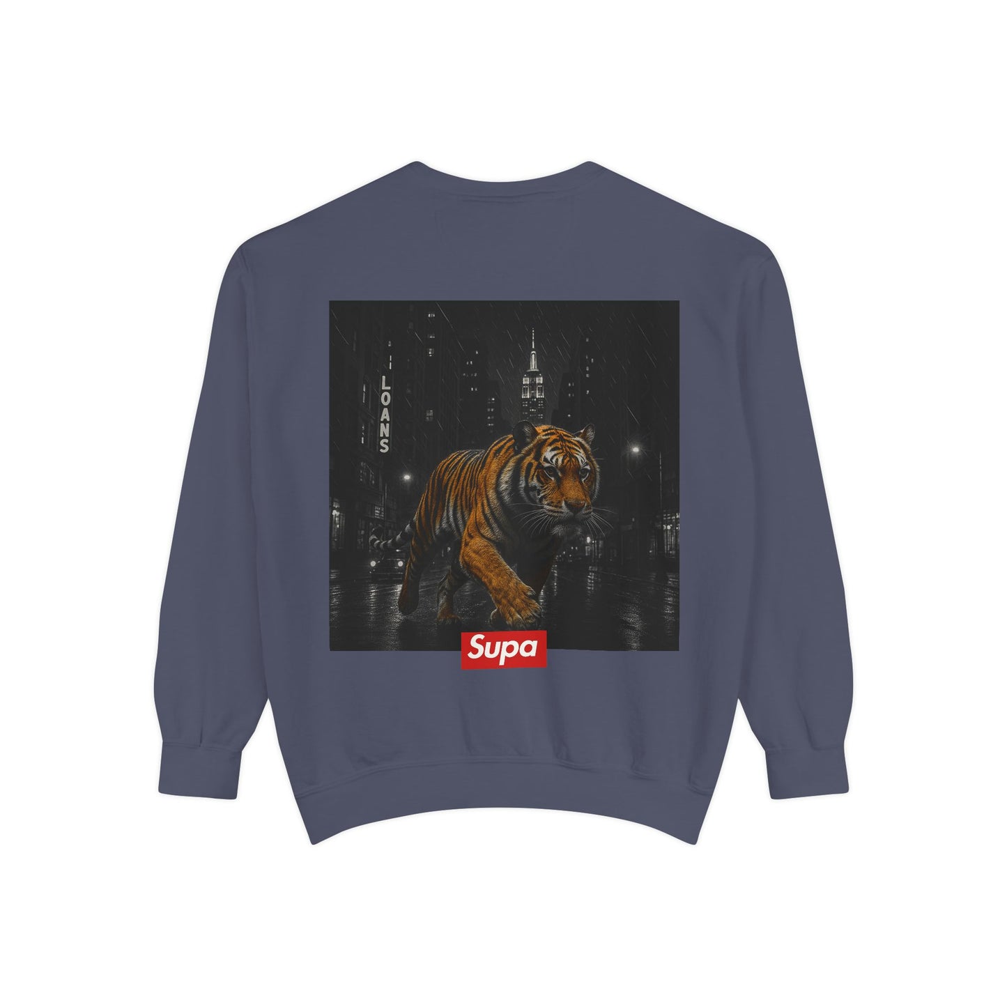 Supa Tiger Unisex Sweatshirt - Trendy Garment-Dyed Apparel