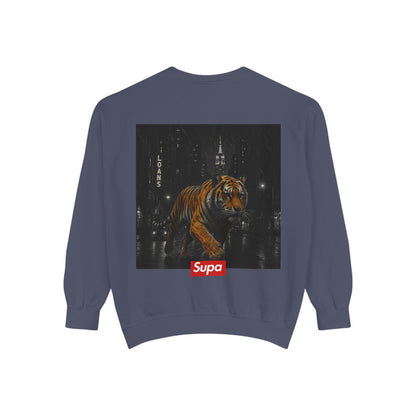 Supa Tiger Unisex Sweatshirt - Trendy Garment-Dyed Apparel