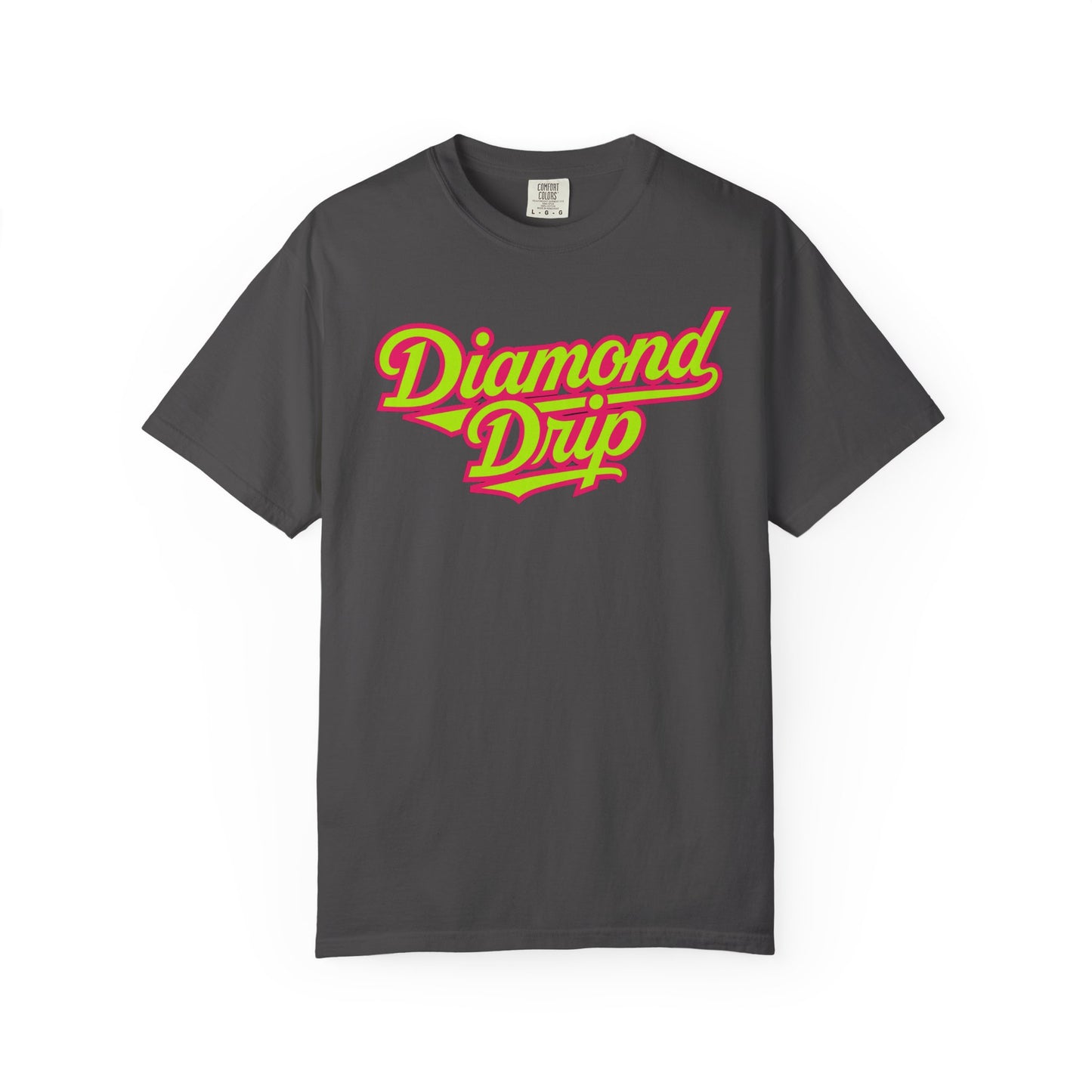 Diamond Drip Graphic T-Shirt — Retro Script Logo Tee