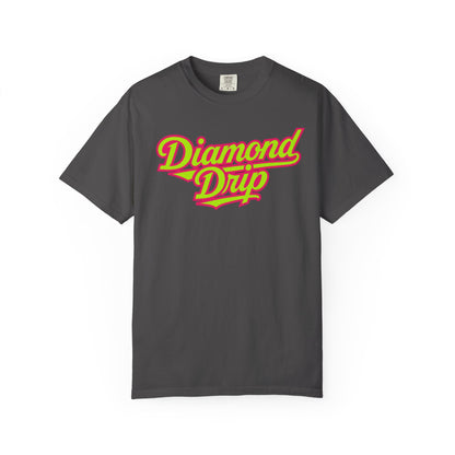 Diamond Drip Graphic T-Shirt — Retro Script Logo Tee
