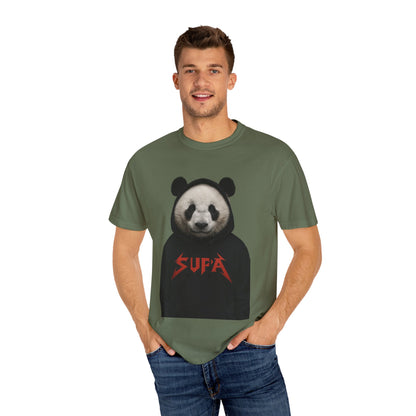 Panda Hoodie Graphic T‑Shirt — 'Supa' Front & 'Off The Map' Zebra Back