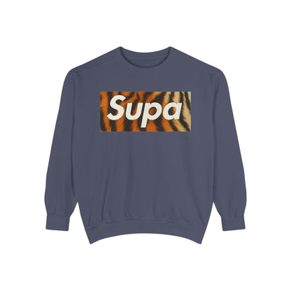 Supa Tiger Unisex Sweatshirt - Trendy Garment-Dyed Apparel