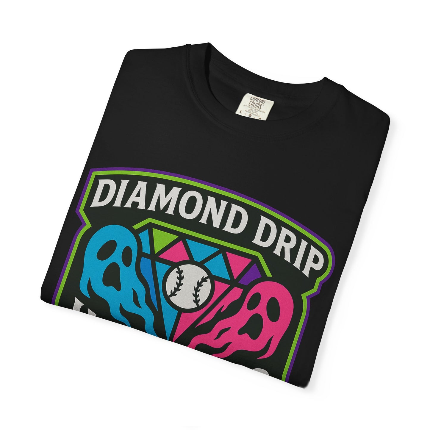 Diamond Drip Horrors T-Shirt — Retro Baseball Horror Graphic Tee
