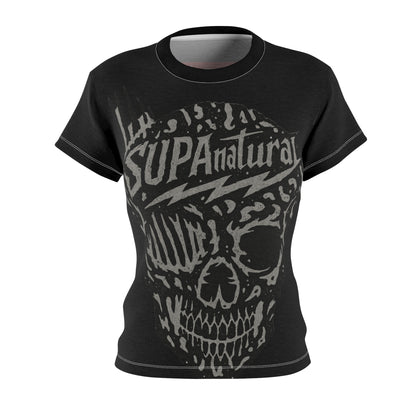 SUPAnatural Skull Women's Tee — Gothic Skull Graphic All-Over Print