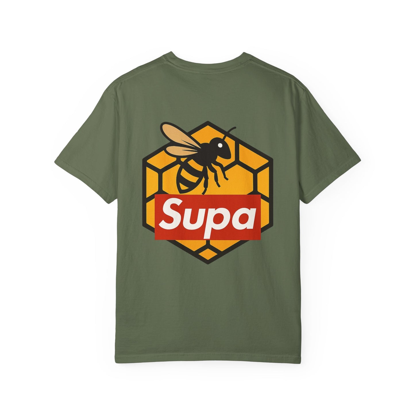 Supa Bee T-Shirt — Retro Box Logo with Honeycomb & Bee Graphic