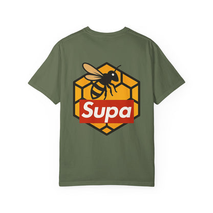Supa Bee T-Shirt — Retro Box Logo with Honeycomb & Bee Graphic
