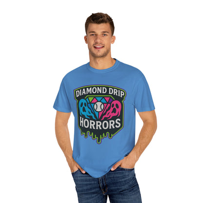 Diamond Drip Horrors Baseball T-Shirt — Fang Fielder Graphic Tee