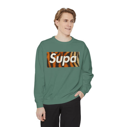 Supa Tiger Unisex Sweatshirt - Trendy Garment-Dyed Apparel
