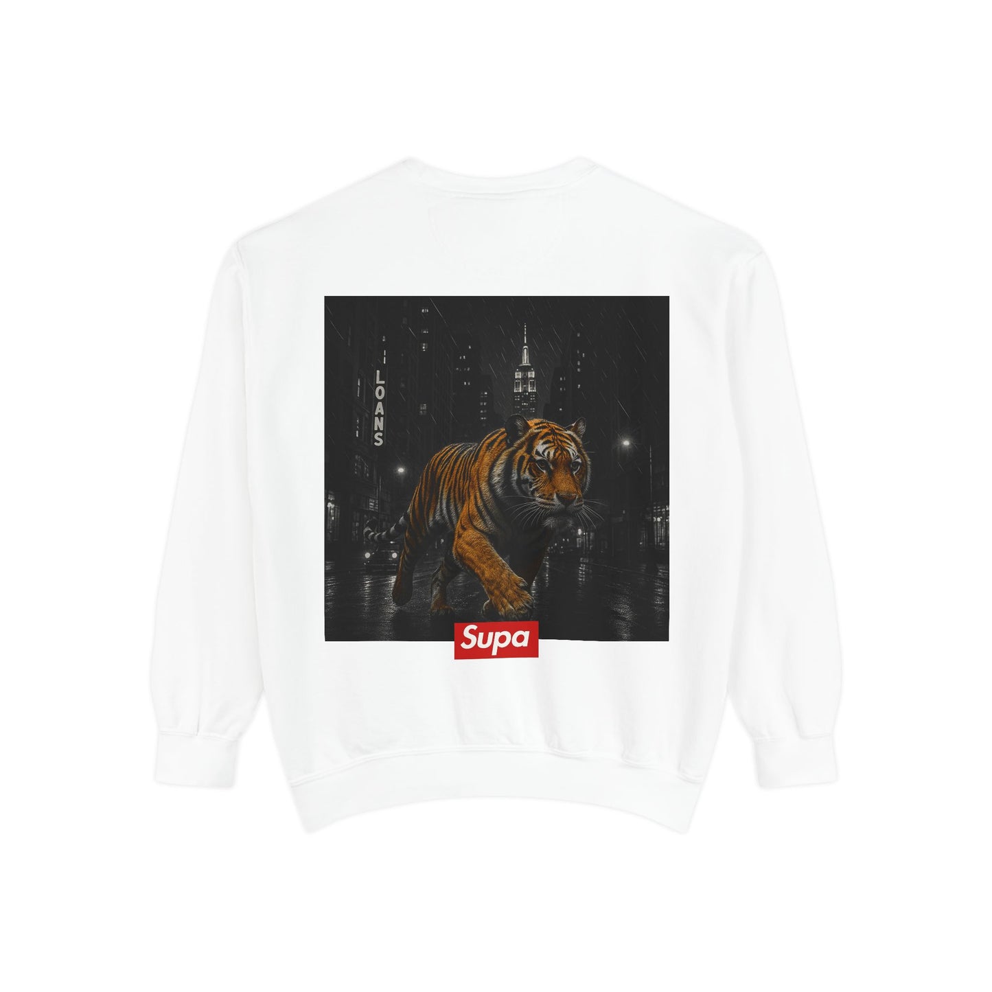 Supa Tiger Unisex Sweatshirt - Trendy Garment-Dyed Apparel