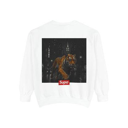 Supa Tiger Unisex Sweatshirt - Trendy Garment-Dyed Apparel