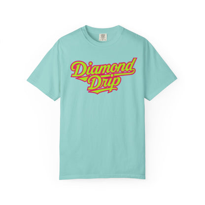 Diamond Drip Graphic T-Shirt — Retro Script Logo Tee