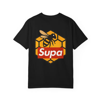 Supa Bee T-Shirt — Retro Box Logo with Honeycomb & Bee Graphic