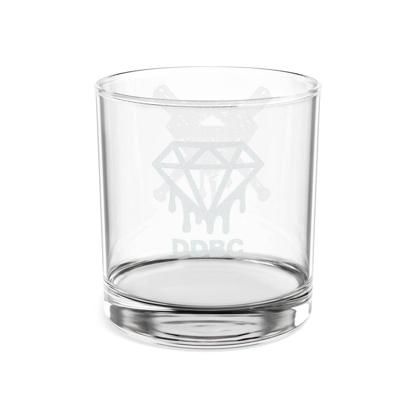 Engraved Diamond & Crossed Knives Whiskey Glass — 10.5 oz