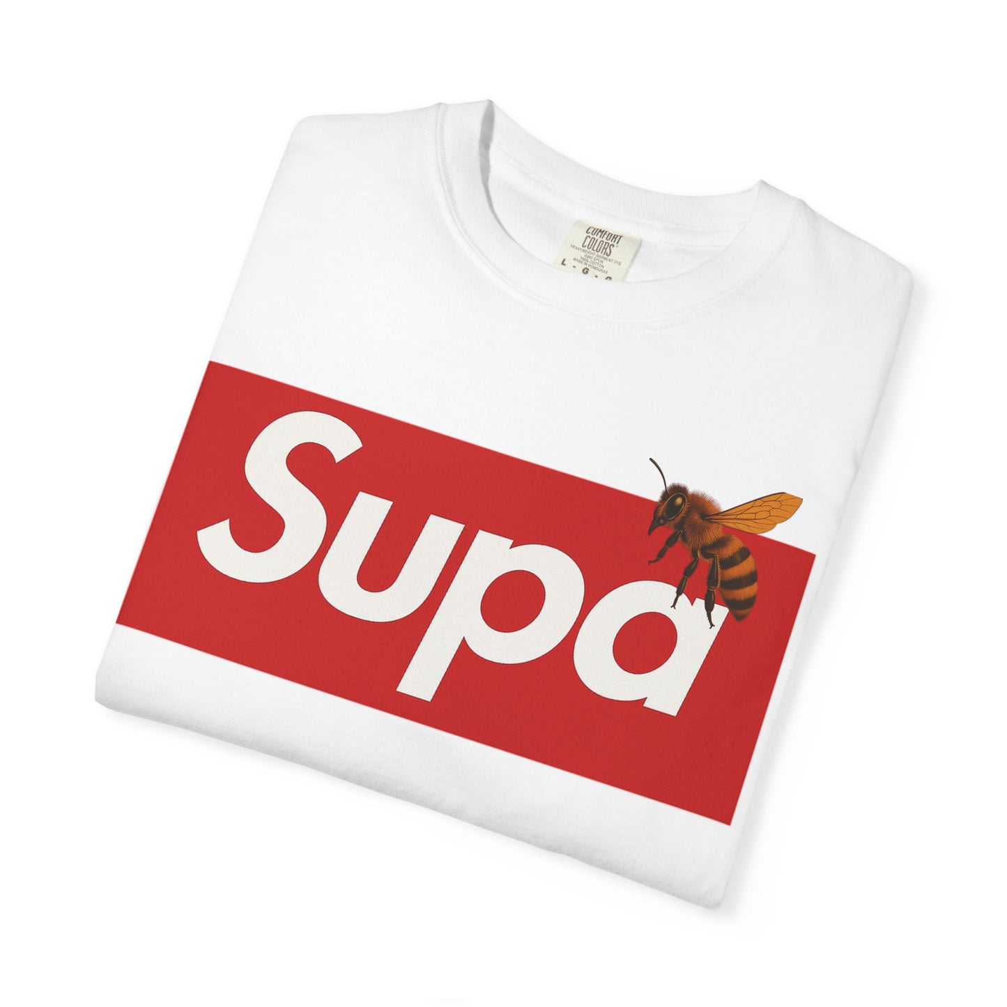 Supa Bee T-Shirt — Retro Box Logo with Honeycomb & Bee Graphic