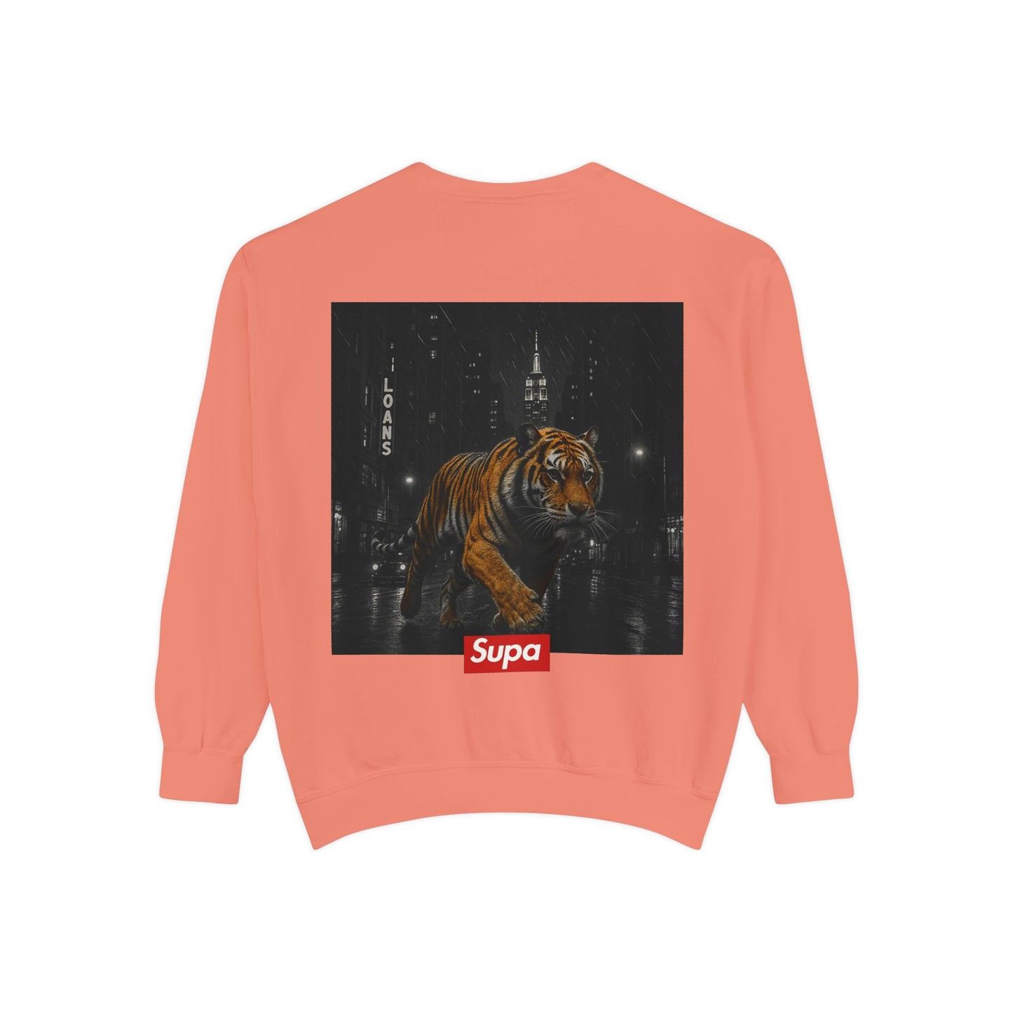 Supa Tiger Unisex Sweatshirt - Trendy Garment-Dyed Apparel