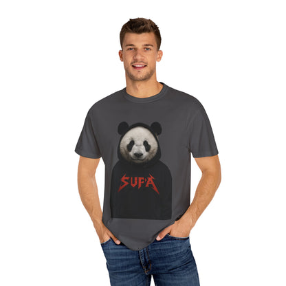Panda Hoodie Graphic T‑Shirt — 'Supa' Front & 'Off The Map' Zebra Back