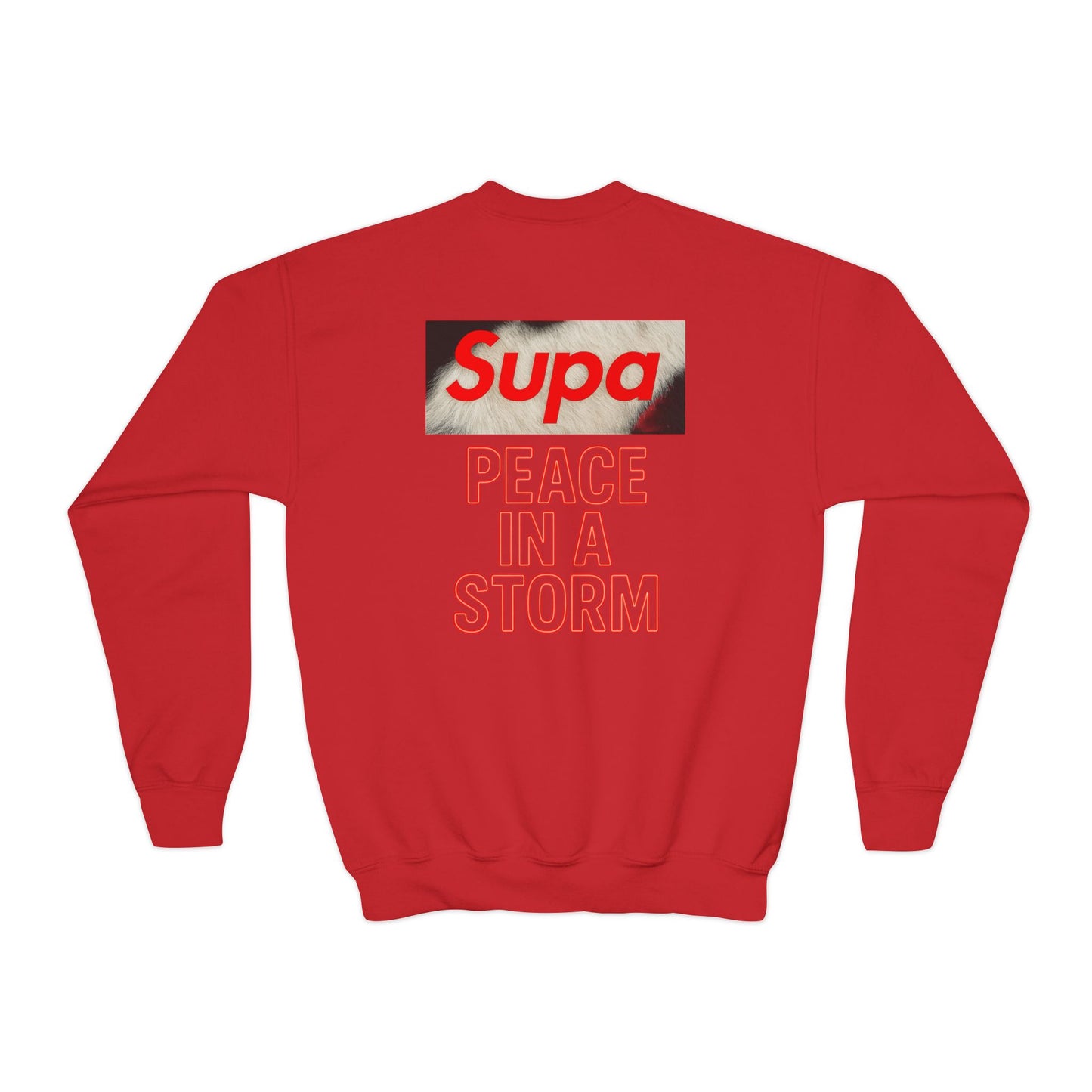 Youth Panda 'Supa' Crewneck Sweatshirt — Peace In A Storm Graphic