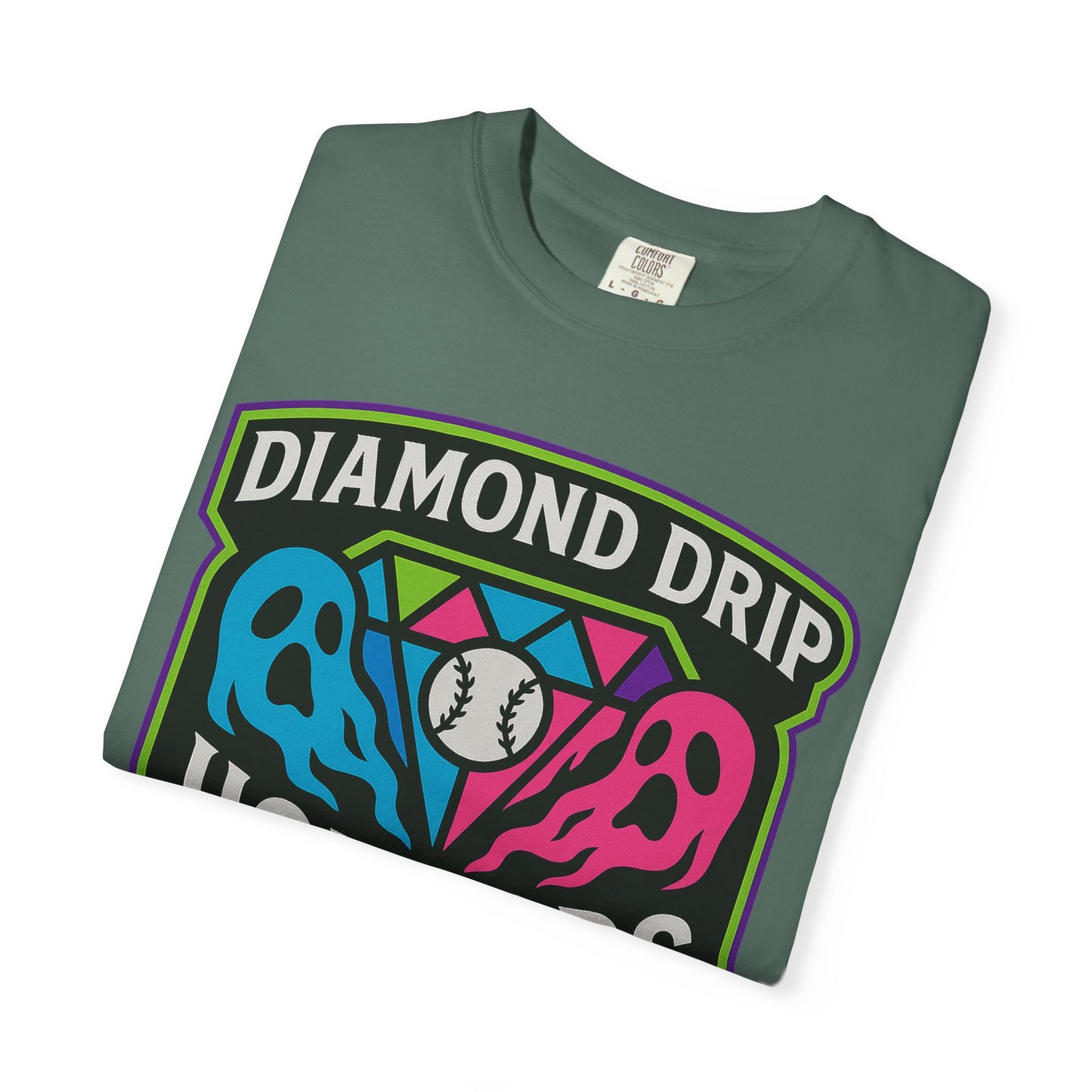 Diamond Drip Horrors T-Shirt — Retro Horror Baseball Graphic Tee
