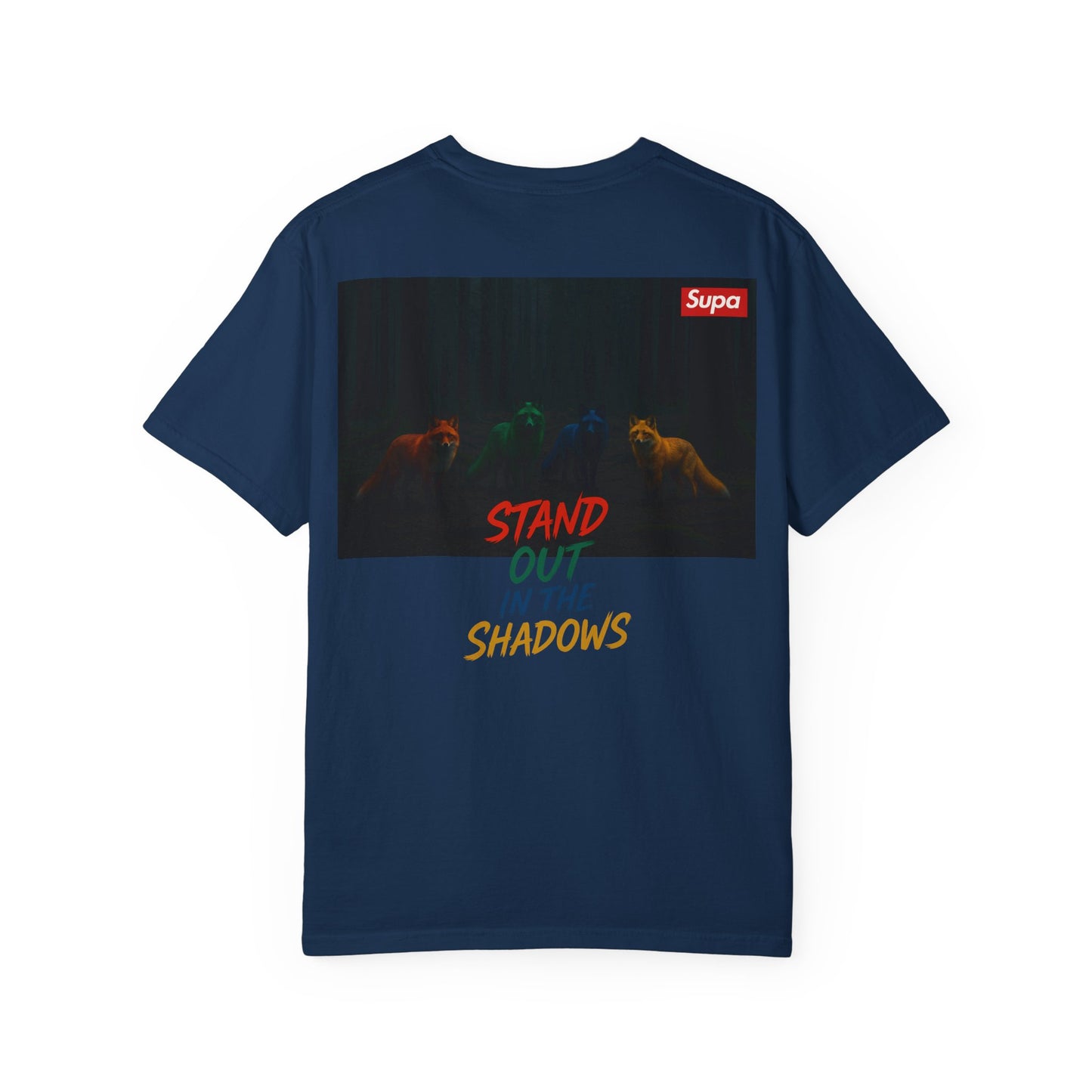 Supa Graphic T-Shirt — 'Stand Out in the Shadows' Colorful Logo Tee