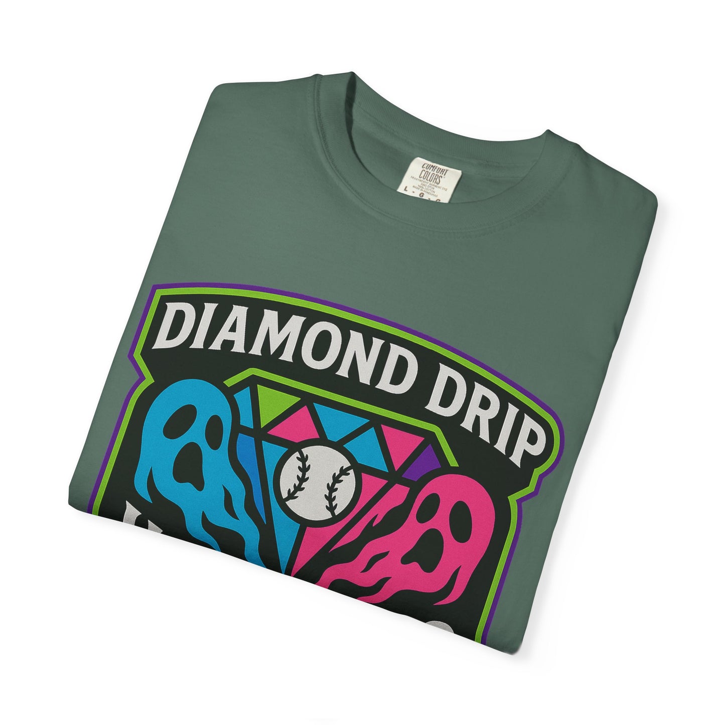 Diamond Drip Horrors T-Shirt — Retro Baseball Horror Graphic Tee