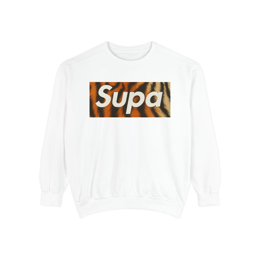 Supa Tiger Unisex Sweatshirt - Trendy Garment-Dyed Apparel