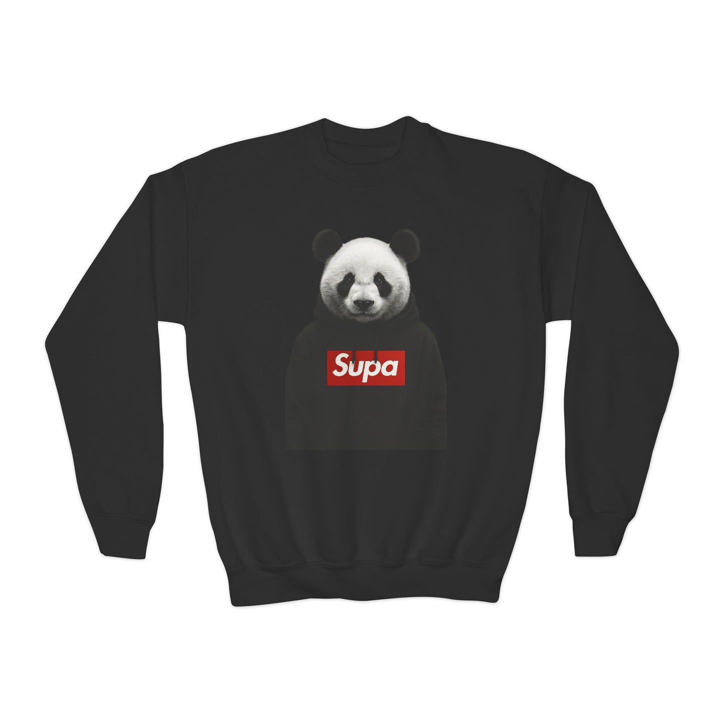 Youth Panda 'Supa' Crewneck Sweatshirt — Peace In A Storm Graphic