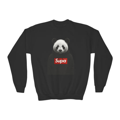 Youth Panda 'Supa' Crewneck Sweatshirt — Peace In A Storm Graphic