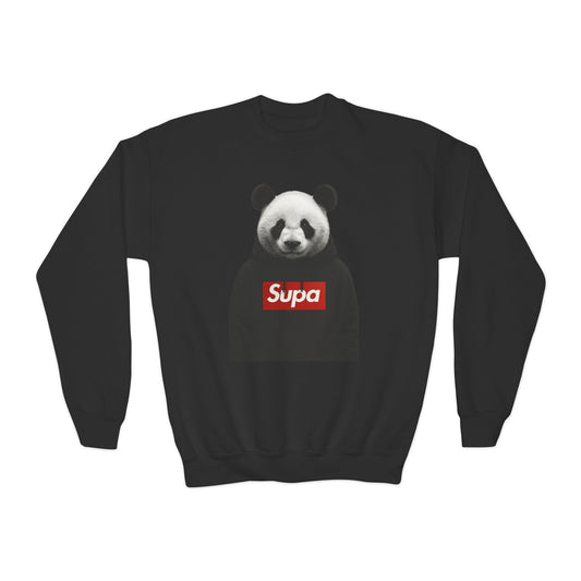 Youth Panda 'Supa' Crewneck Sweatshirt — Peace In A Storm Graphic