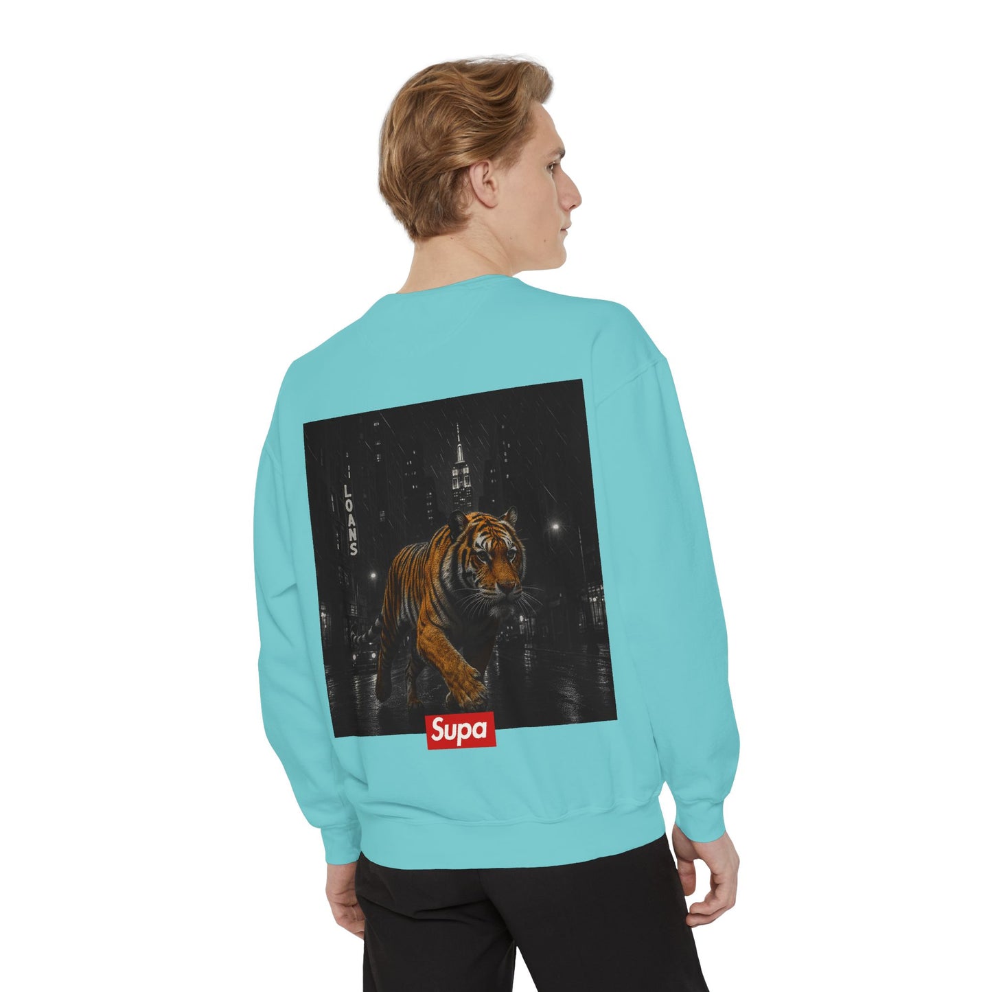 Supa Tiger Unisex Sweatshirt - Trendy Garment-Dyed Apparel