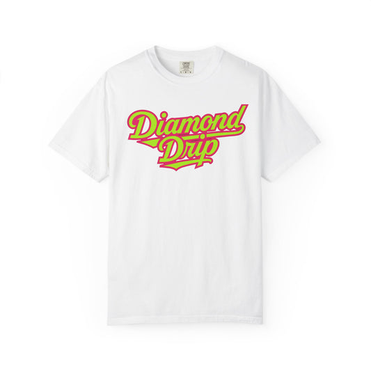 Diamond Drip Graphic T-Shirt — Retro Script Logo Tee