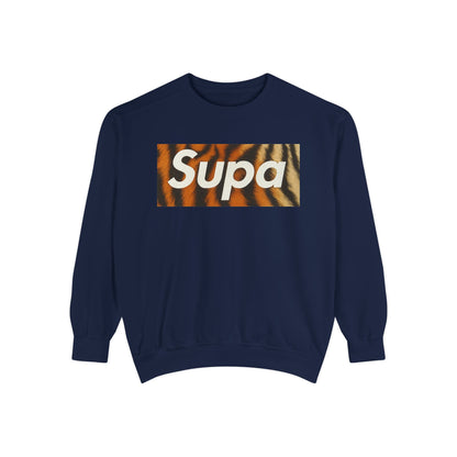 Supa Tiger Unisex Sweatshirt - Trendy Garment-Dyed Apparel