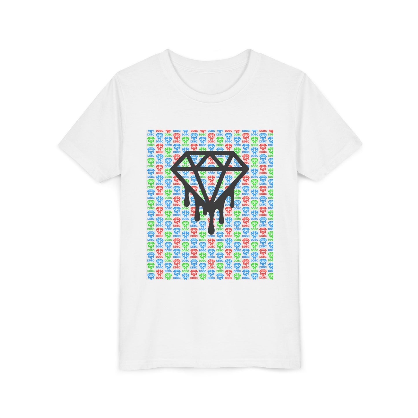 Youth Tee — Colorful Dripping Diamond Graphic with DDBC Back Logo