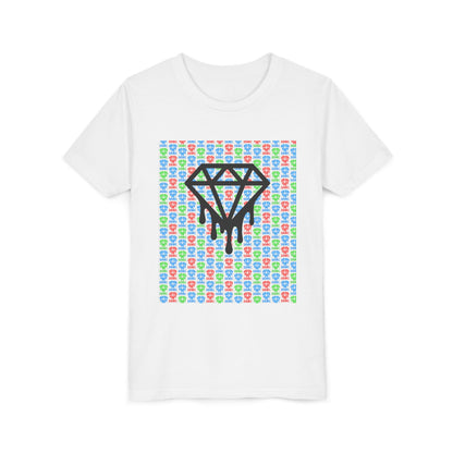Youth Tee — Colorful Dripping Diamond Graphic with DDBC Back Logo
