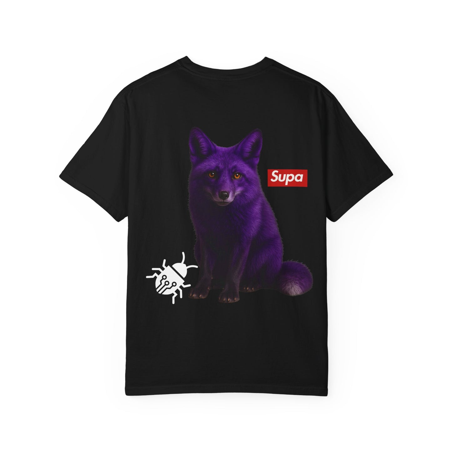 Supa Fox T-Shirt — Graphic Streetwear Tee with Purple Fox Back Print