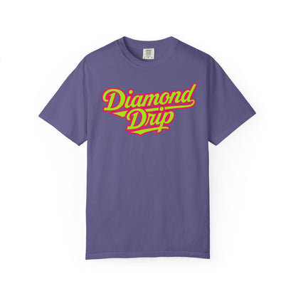 Diamond Drip Graphic T-Shirt — Retro Script Logo Tee